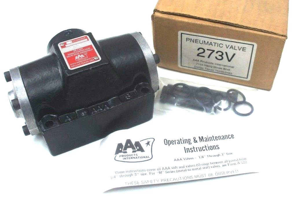 Used NIB AAA PRODUCTS 273V AIR OR GAS GENERAL PURPOSE VALVE 250PSI MAX