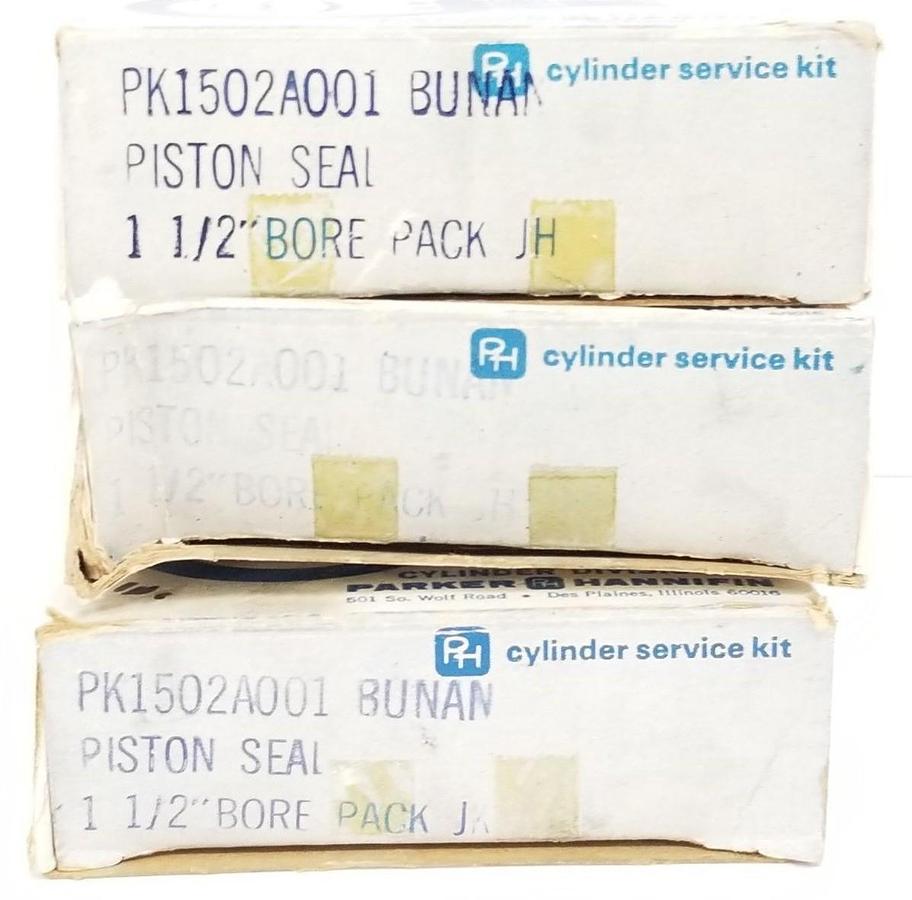 Used LOT OF 3 NIB PARKER HANNIFIN PK1502A001 BUNAN PISTON SEALS 1-1/2'' (INCOMPLETE)