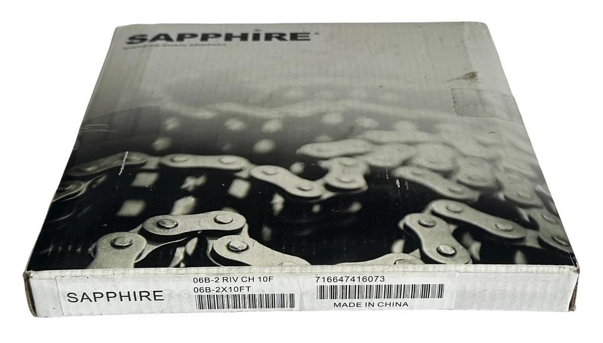 Used NEW DIAMOND 06B-2X10FT / 06B-2 RIV CH 10F SAPPHIRE ROLLER CHAIN 10FT RIVETED
