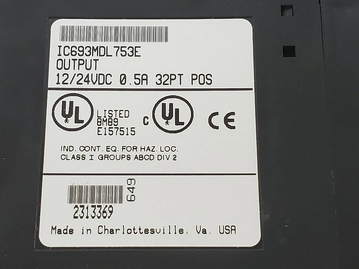 Used GE FANUC IC693MDL753E OUTPUT MODULE 12/24VDC .5A 32PT 44A732232-G01