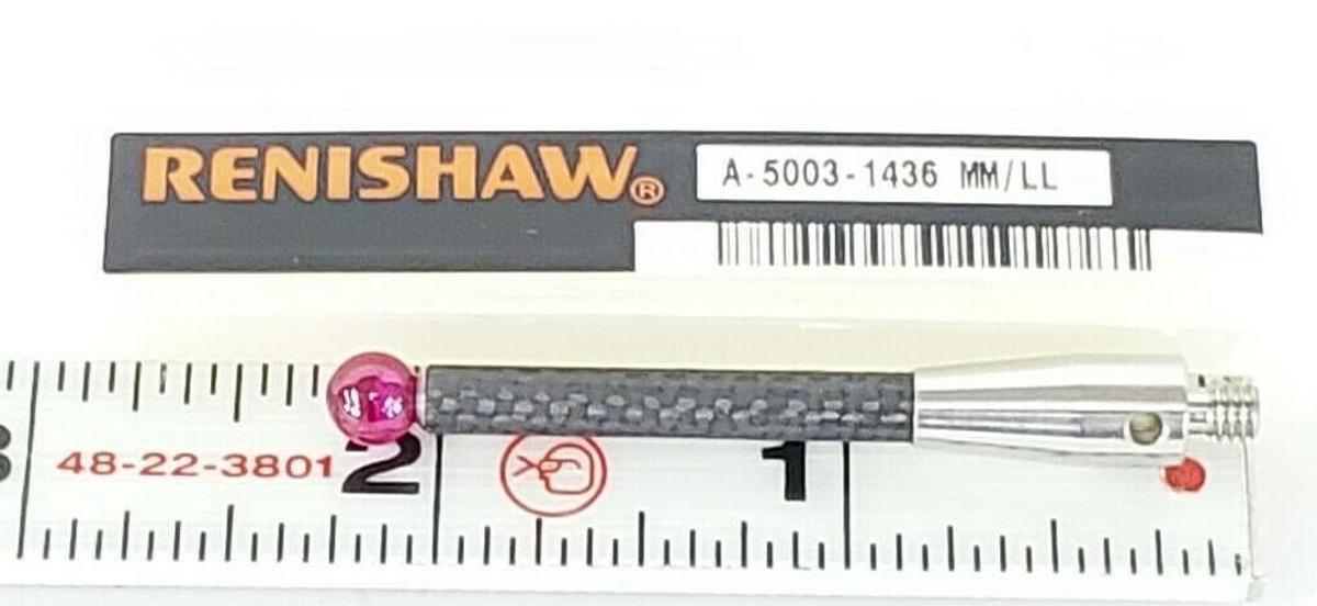 Used NEW RENISHAW A-5003-1436 MM/LL RUBY BALL STYLI 38.5mm CARBON FIBER STEM