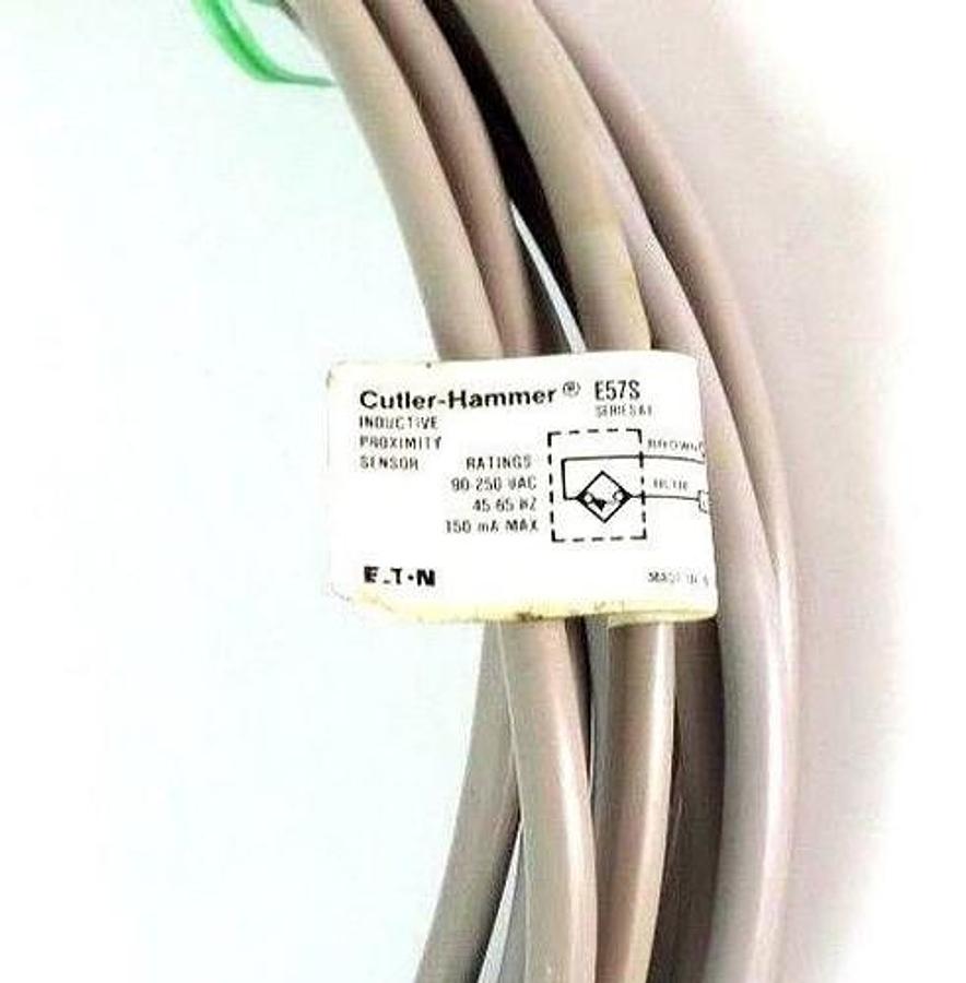 Used NEW CUTLER HAMMER E57S INDUCTIVE PROXIMITY SENSOR SERIES A1 90-250VAC 45/65HZ