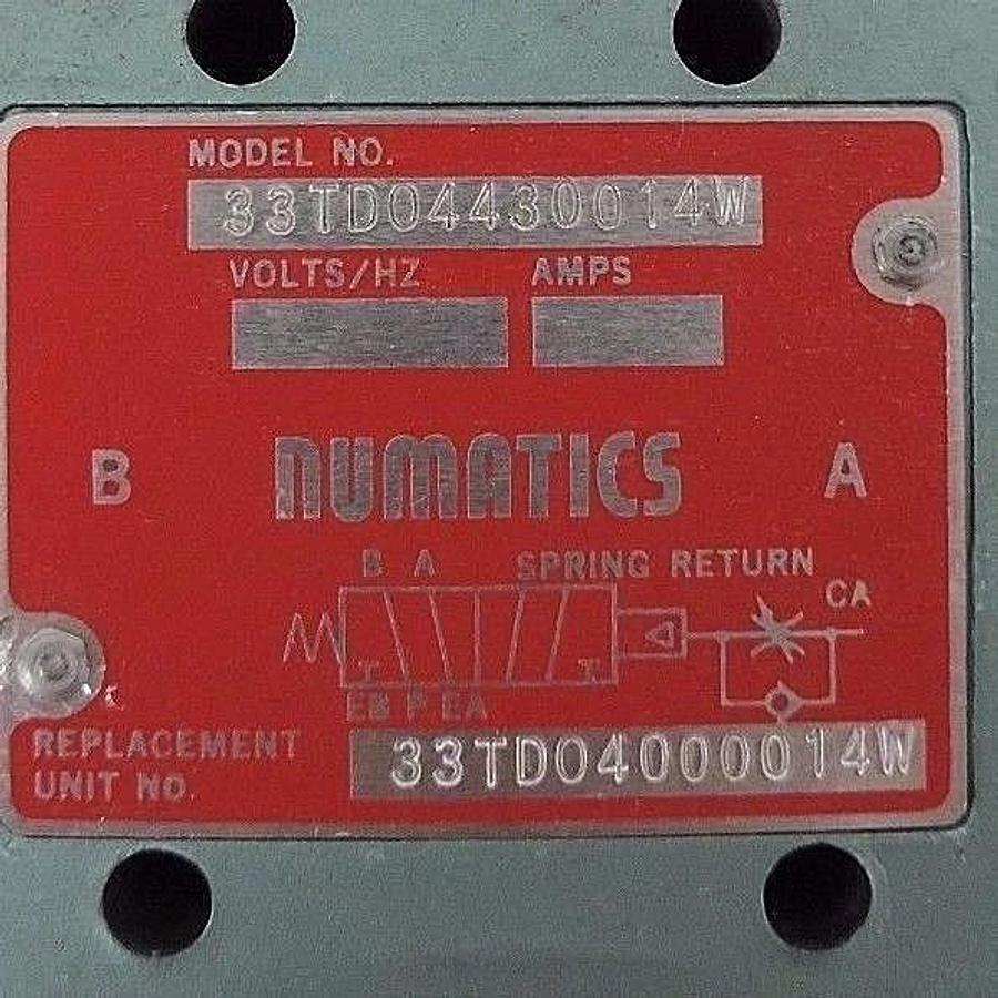 NEW NUMATICS 33TD04430014W PNEUMATIC VALVE 33TD04000014W