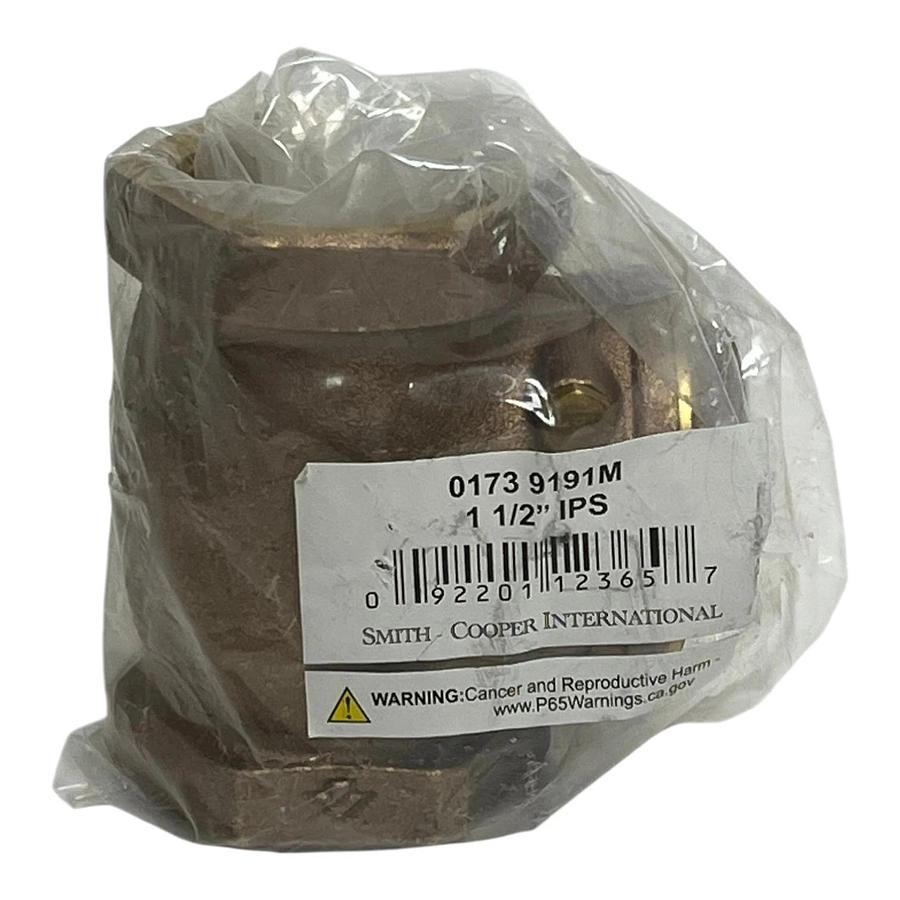 Smith-Cooper 0173 9191M Forged Brass Horizontal Swing Check Valve 1-1/2" NPT