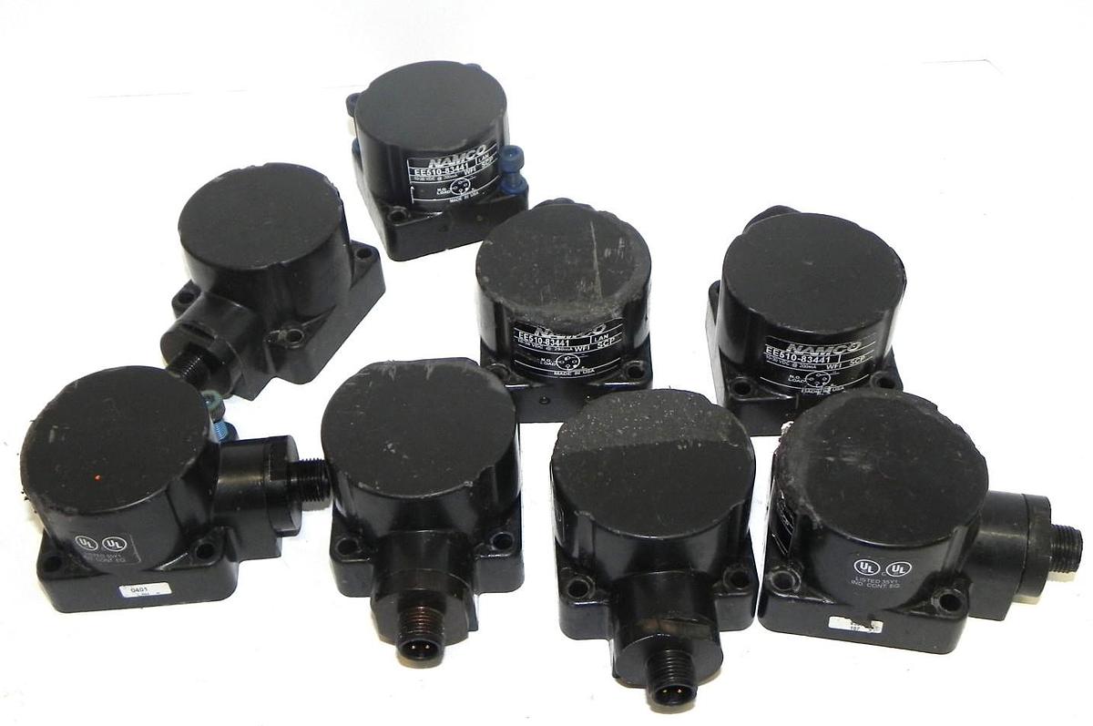 Used LOT OF 8 NAMCO EE510-83441 PROXIMITY SWITCHES EE51083441, 10-30 VDC @ 200mA