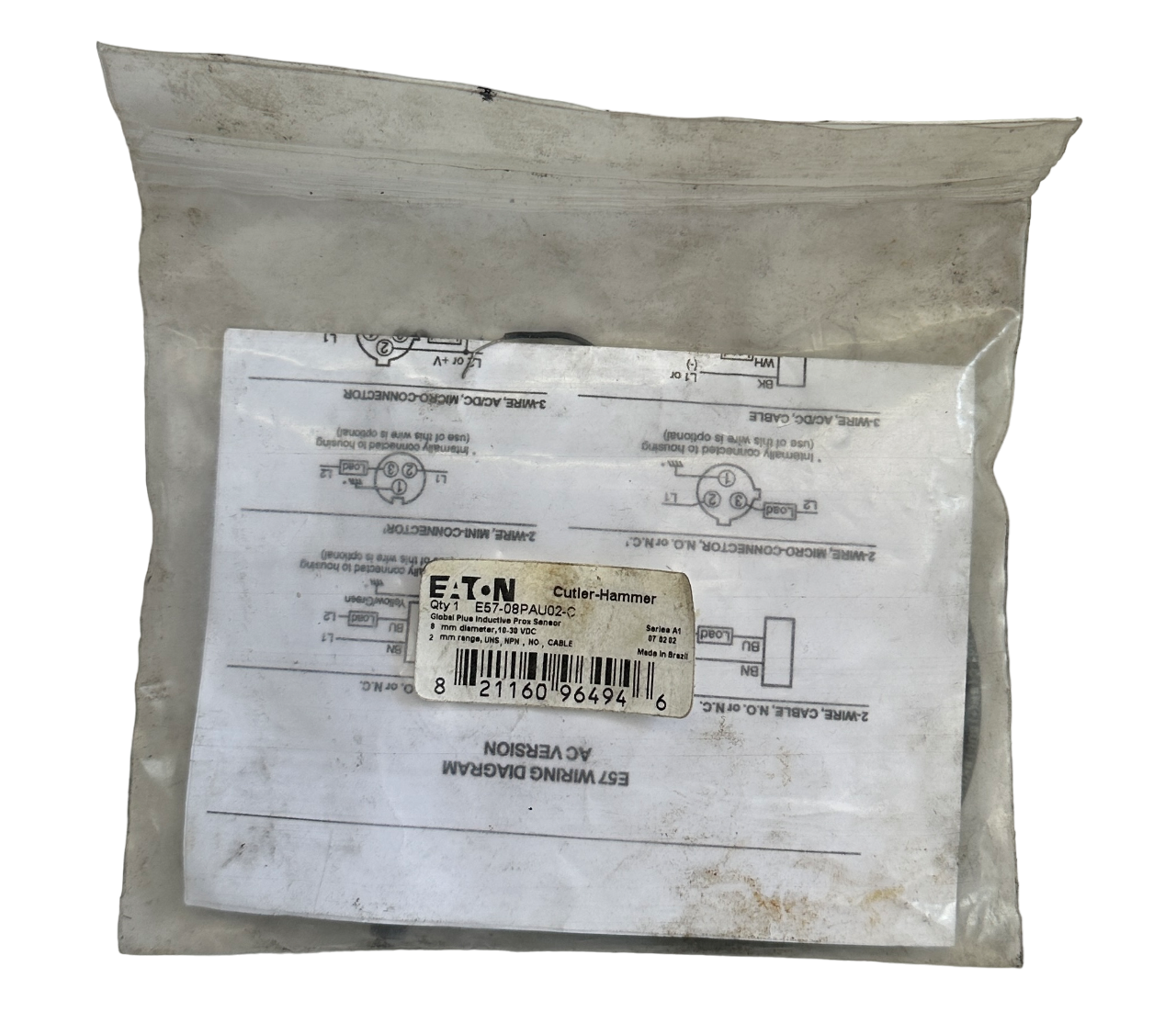 Used NEW EATON CUTLER-HAMMER E57-08PAU02-C / E5708PAU02C Global Plus PROXIMITY SENSOR