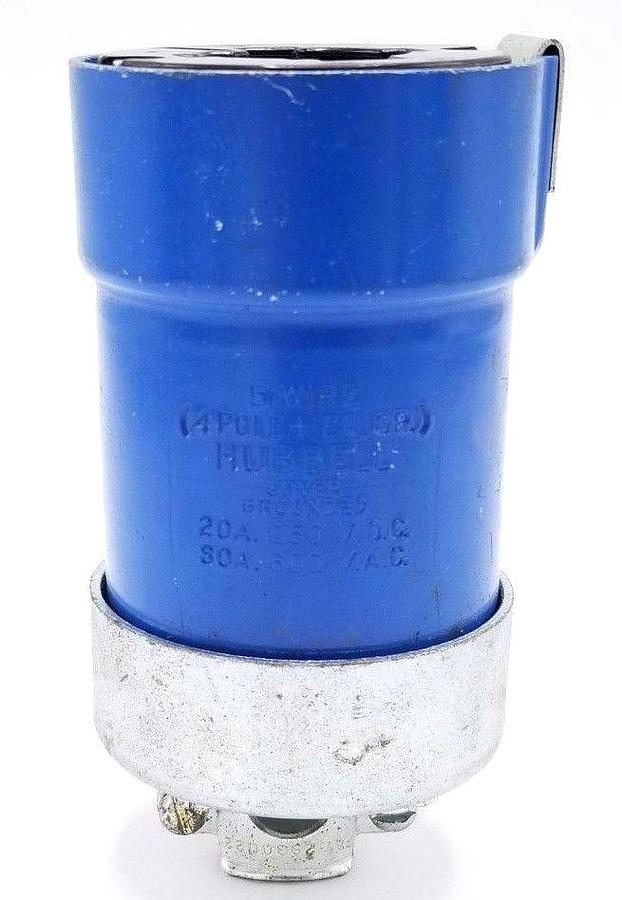 Used HUBBELL 5 WIRE (4 POLE + EQ. GR.) 20A 250 VDC, 30A 600VAC PLUG