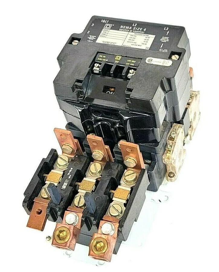 Used USED SQUARE D 8536-SF01S SER. A NEMA SIZE 4 CONTACTOR W/ 120V COIL 31091-400-38