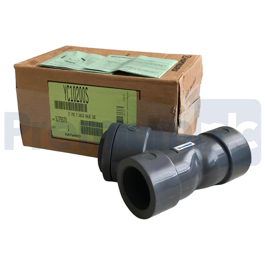 Used Hayward YC10200S 2" PVC Y-Check Valve w/FPM Seals, Socket x Socket, 150PSI 65gpm