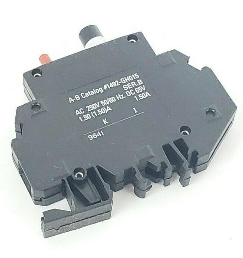 Used ALLEN BRADLEY 1492-GH015 MINI CIRCUIT BREAKER SER B, 1.5AMP, 1492GH015