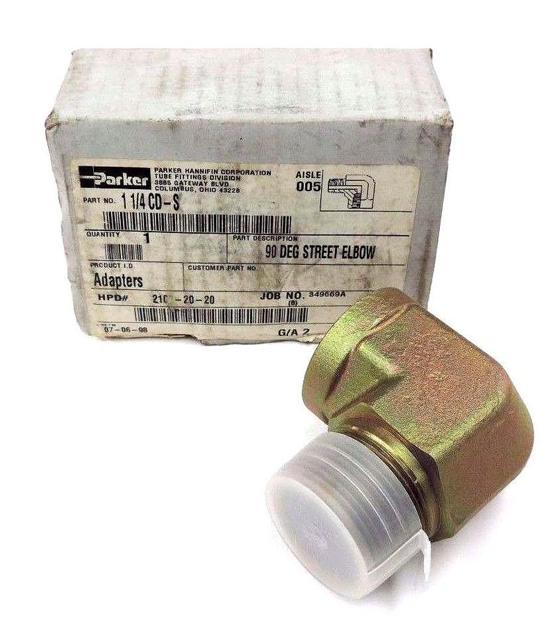 Used NIB PARKER 1 1/4 CD-S 90 DEG. ELBOW ADAPTER 1-1/4''