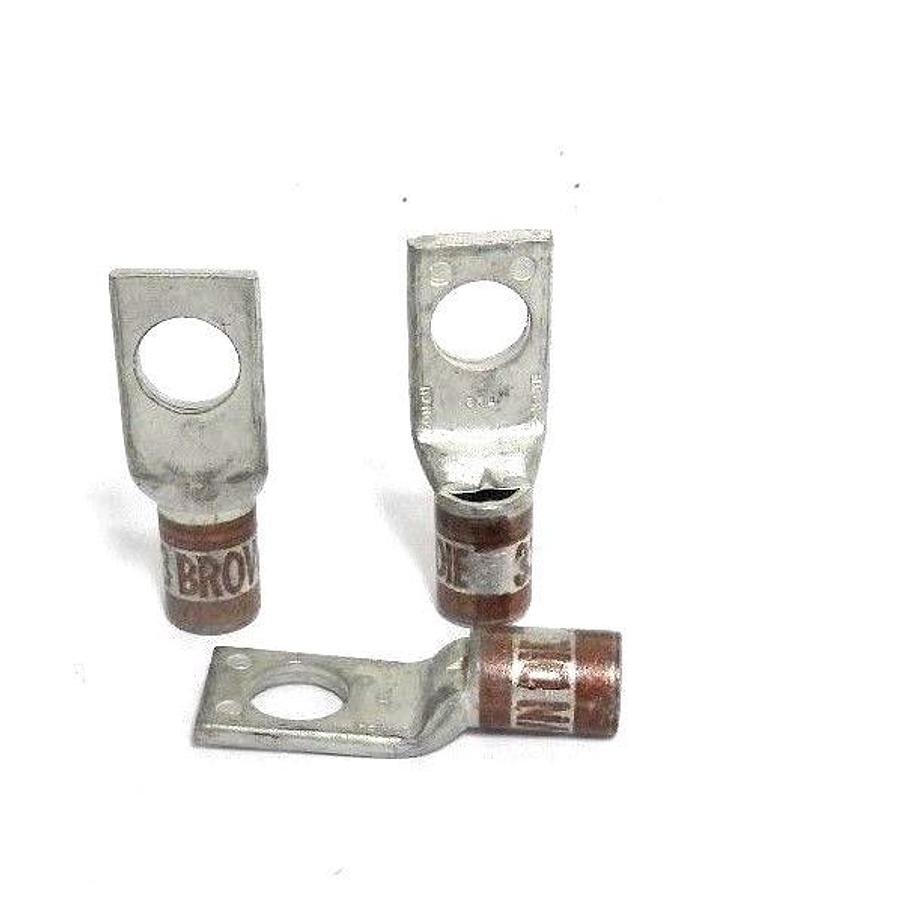 Used LOT OF 3 NEW THOMAS & BETTS 54142 BROWN TERMINAL LUG CONNECTORS 3/8" BOLT
