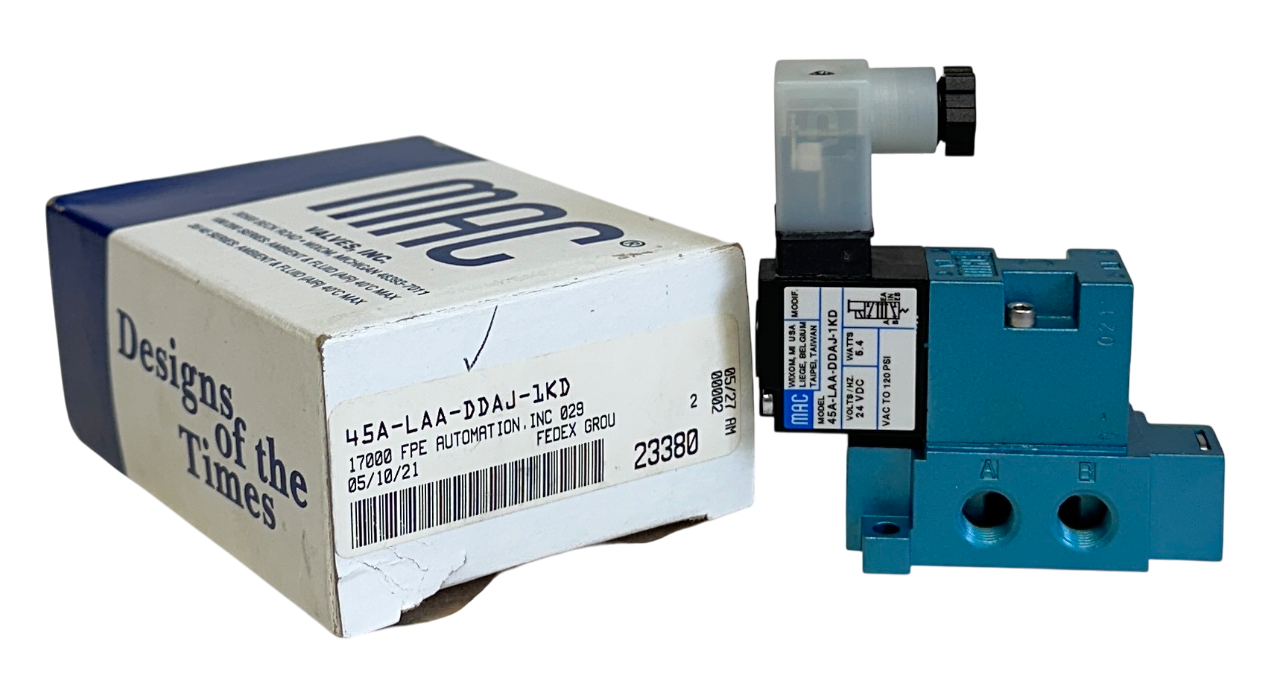 Used MAC VALVES 45A-LAA-DDAJ-1KD / 45ALAADDAJ1KD SOLENOID VALVE 24VDC 5.4W NSMP