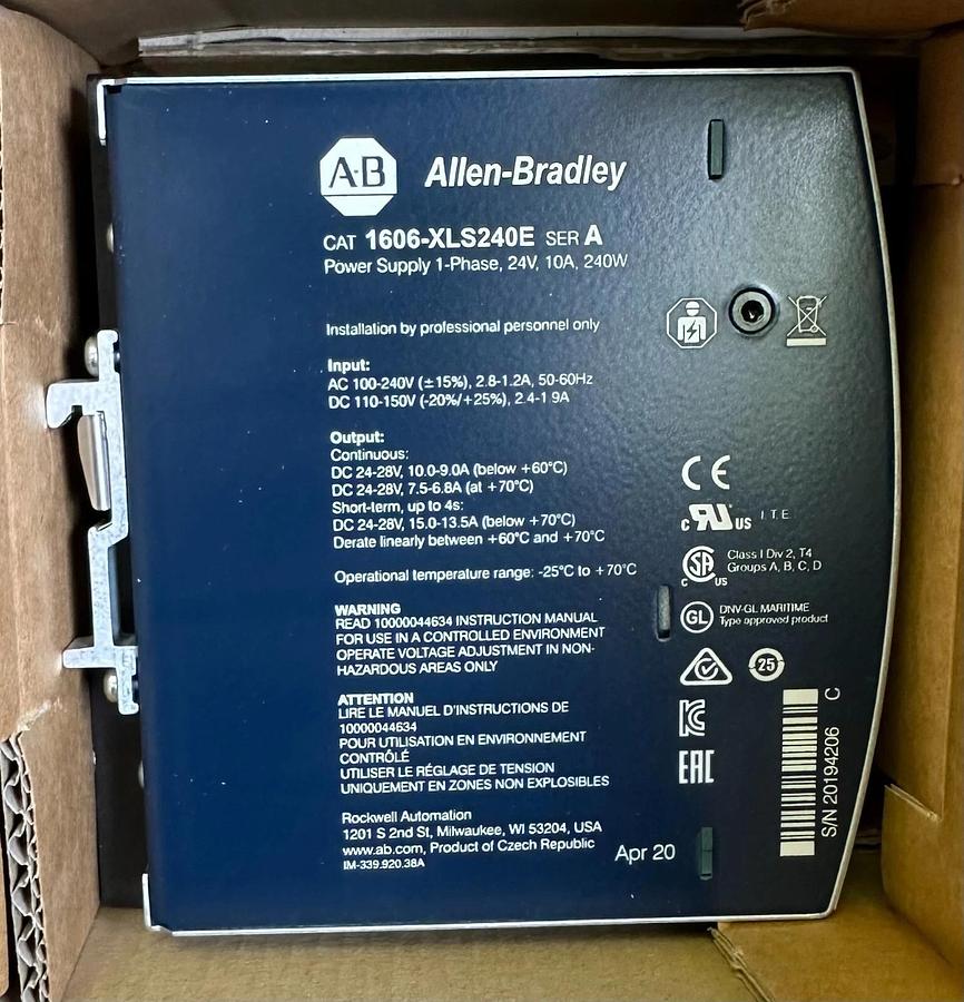 NEW ALLEN BRADLEY 1606-XLS240E /A 1606-XLS AC/DC POWER SUPPLY 240W 1606XLS240E
