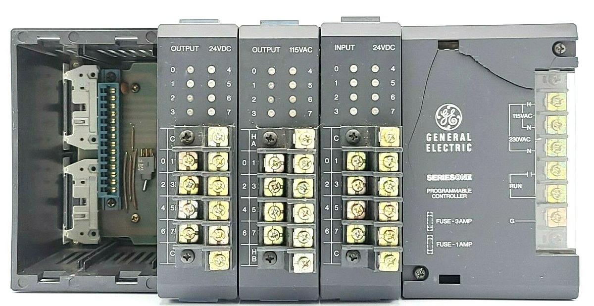 Used GE FANUC IC610CHS100A RACK W/ POWER SUPPLY, IC610MDL175A, IC610MDL101A