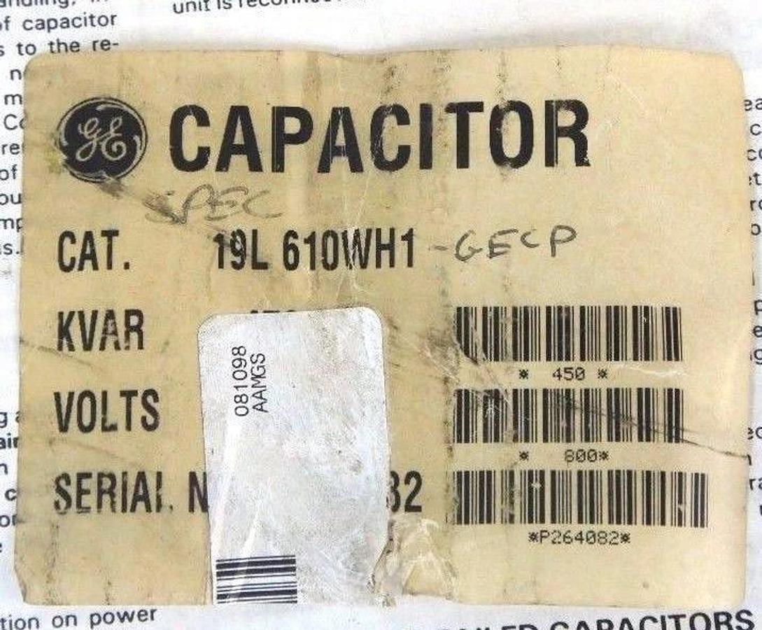 NEW GENERAL ELECTRIC 19L-610WH1 DIELEKTROL WATER COOLED CAPACITOR 19L610WH1