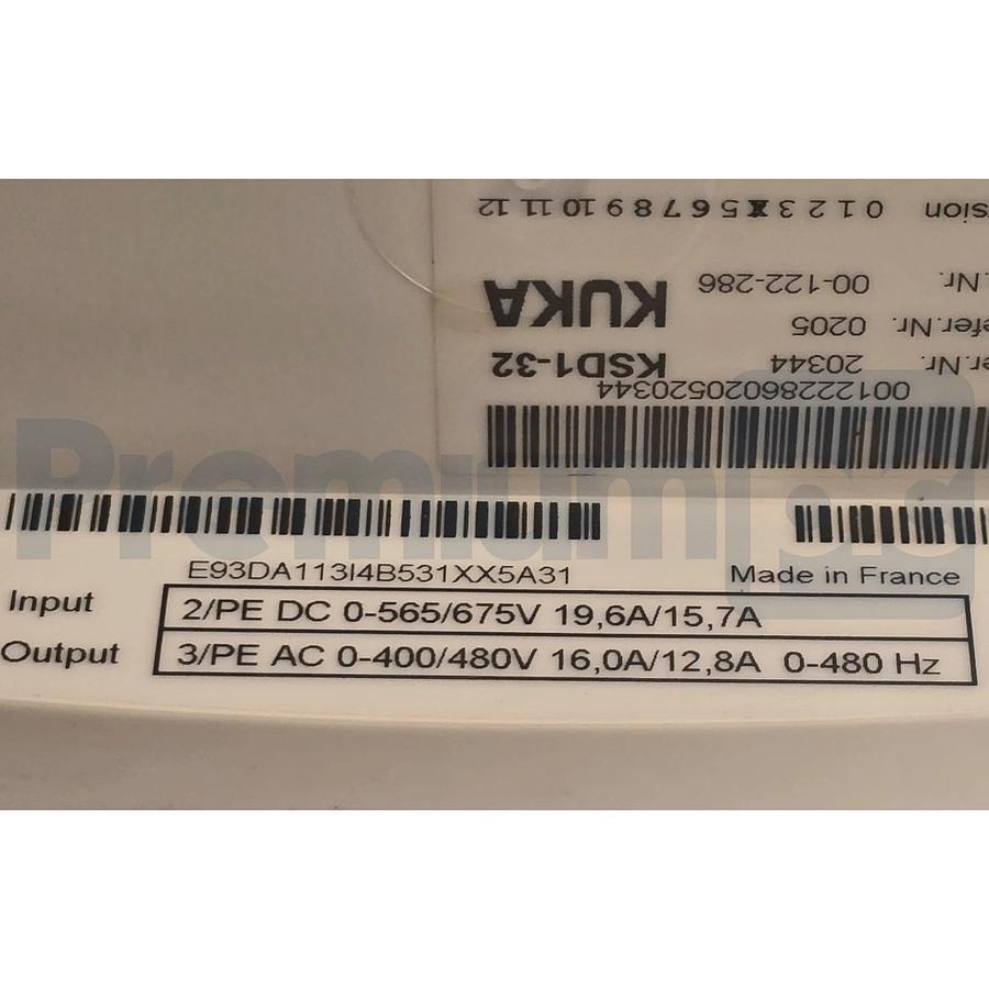 Used KUKA KSD1-32 E93DA113I4B531 KRC2 DRIVE 13293120 E93DA113I4B531XX4B23 00-122-286