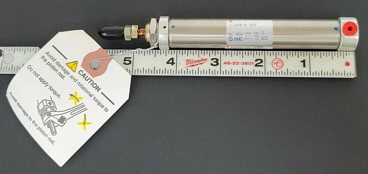 Used NEW SMC CJ2KB16-45S PNEUMATIC CYLINDER 100PSI, 0.7 MPa
