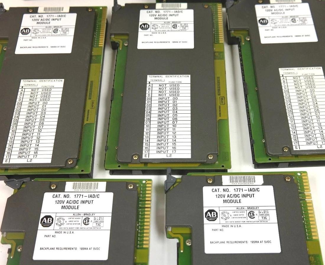 Used LOT OF 8 ALLEN BRADLEY 1771-IAD/C INPUT MODULES 1771IAD SERIES C