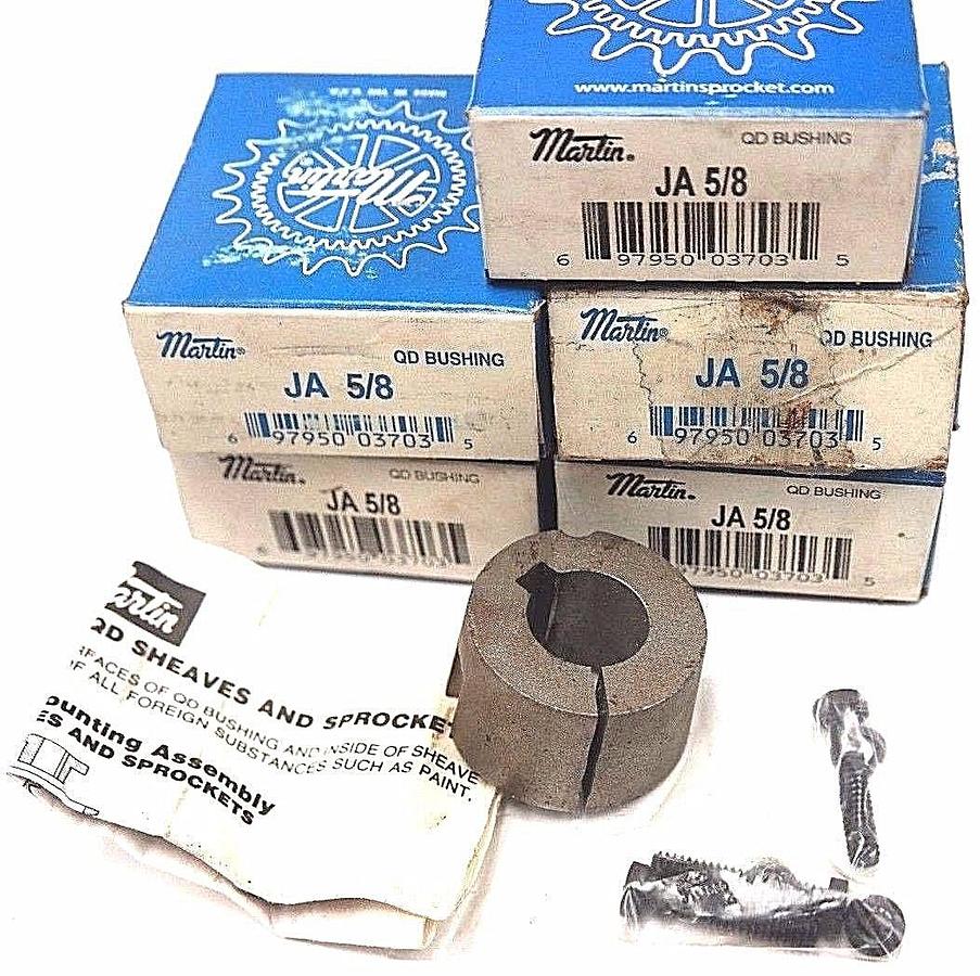 Used LOT OF 5 NIB MARTIN JA 5/8 QD BUSHINGS, JA58QD