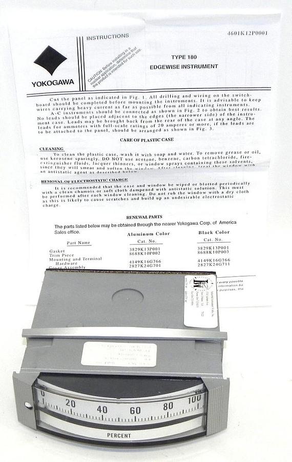 Used NIB YOKOGAWA MODEL 180 PANEL METER EDGEWISE INSTRUMENT 180111FA-SPECIAL