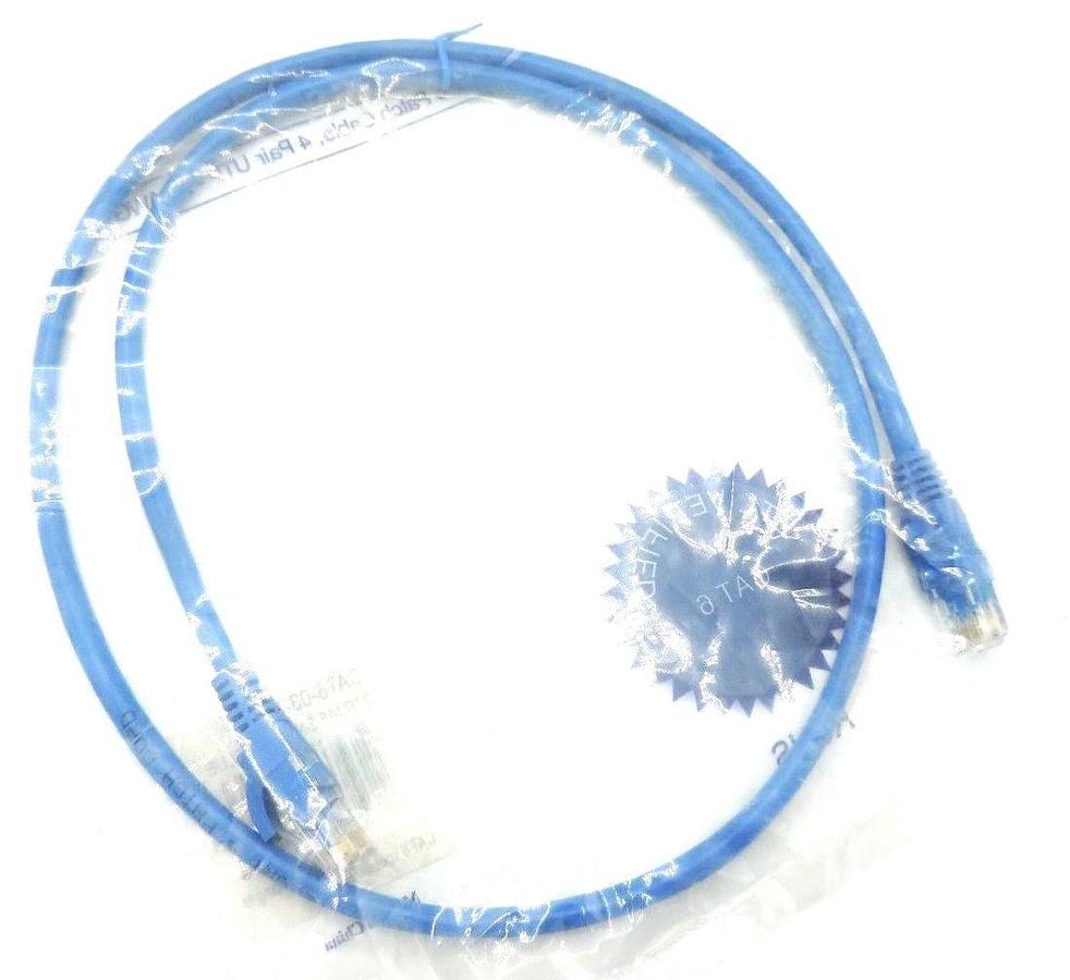 LOT OF 6 NEW CAT6-03-BLB 3' RJ45 SNG MLD BLUE CABLES