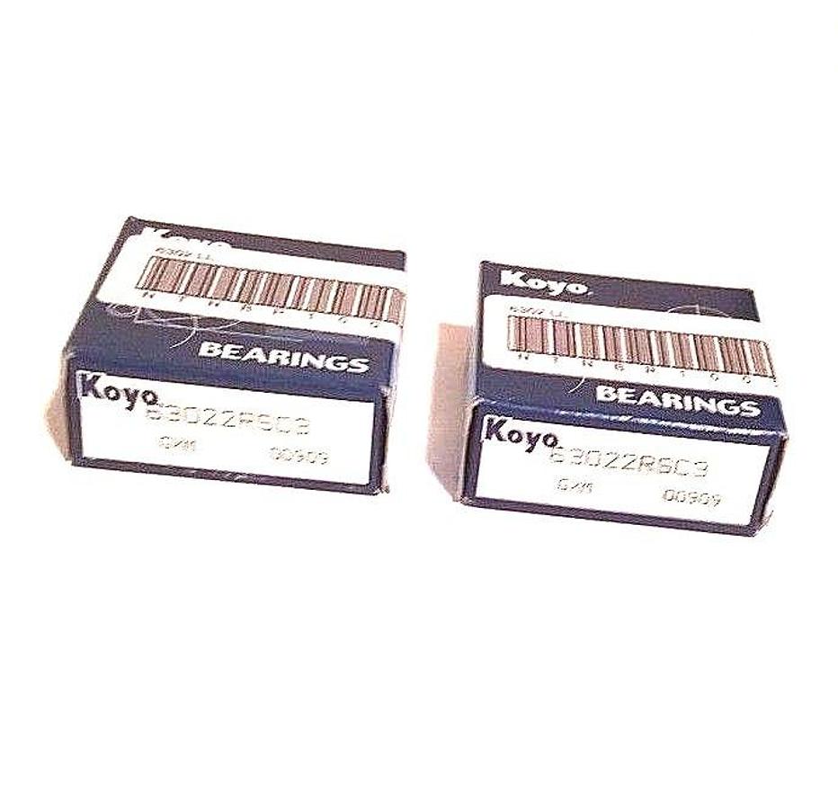 Used LOT OF 2 NIB KOYO 63022RSC3 BALL BEARINGS 15 X 42 X 13MM