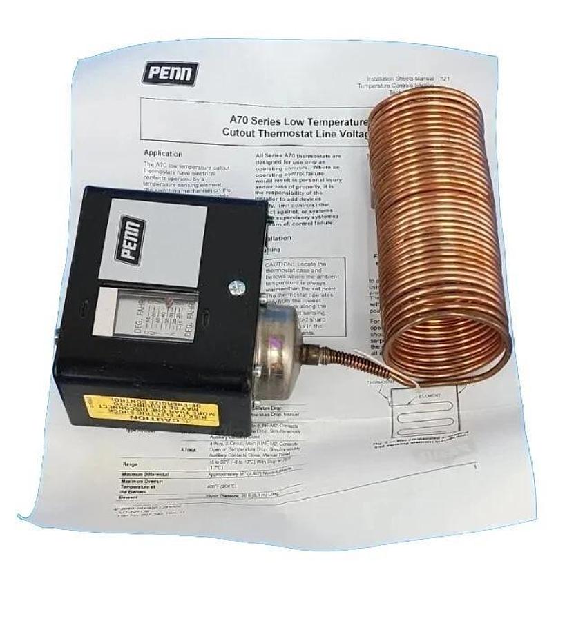 NIB JOHNSON CONTROLS A70GA-1C TEMPERATURE CONTROL 15 / 55 DEG F