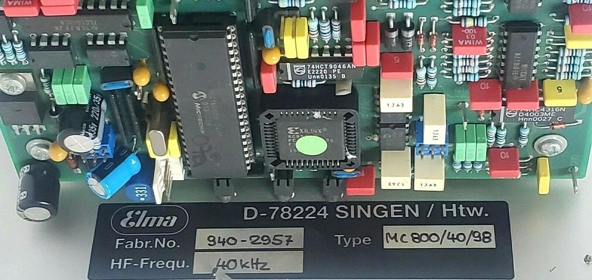 Used ELMA D-78224 SINGEN/HTW. FABR. NO. 940-2957 TYPE: MC800/40/98 HF-FABR. 40KHZ