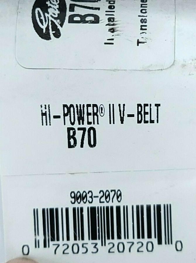 Used LOT OF 2 NEW GATES B70 V-BELTS 73INCH LENGTH .66IN WIDTH SINGLE RIB