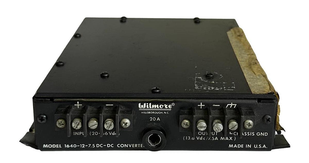 Used WILMORE ELECTRONICS 1640-12-7.5 / 16401275 DC-DC CONVERTER 20-56VDC INPUT 20A
