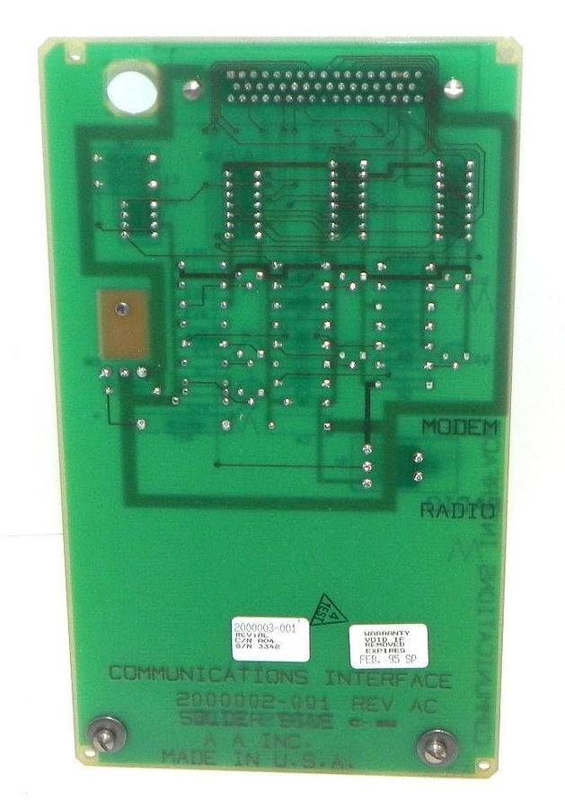 Used A. A. INC. 2000002-001 REV. AC COMMUNICATIONS INTERFACE BOARD 2000002001