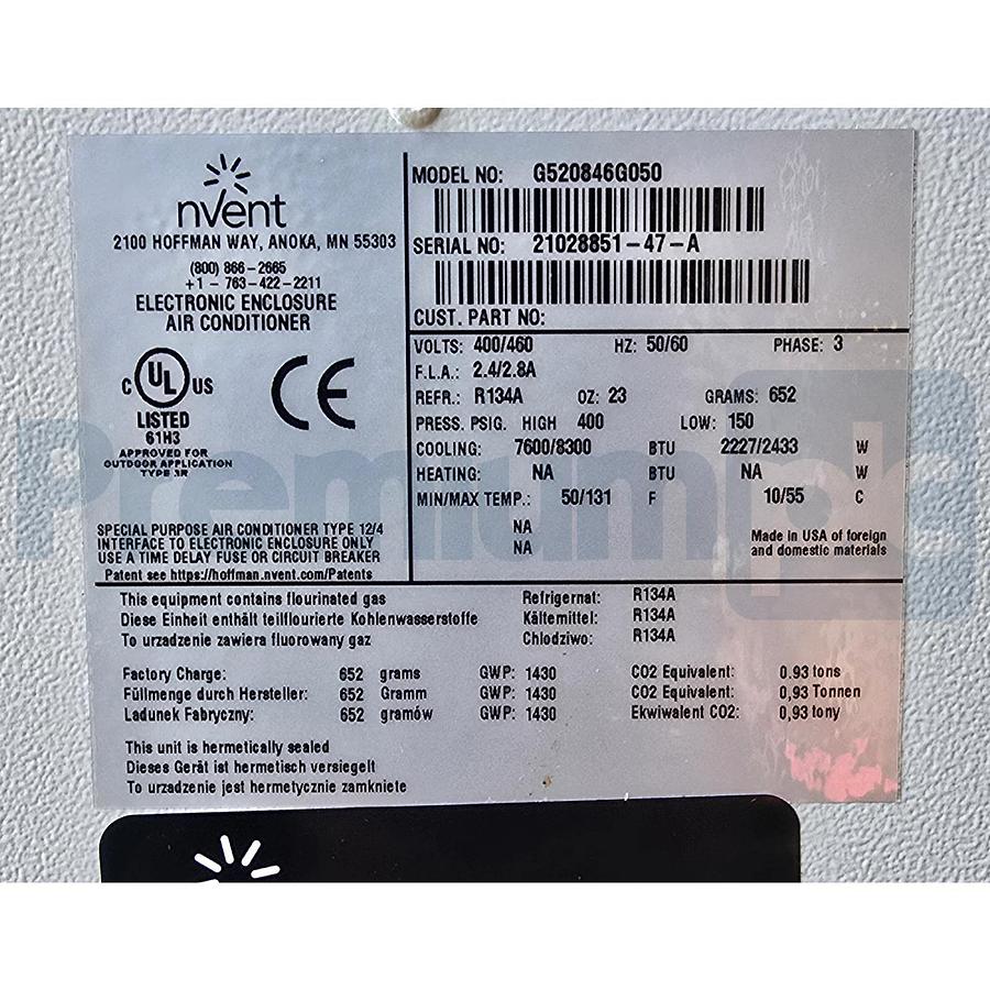 nVent HOFFMAN SpectraCool G520846G050 Enclosure Air Conditioner 8000BTU | 19284