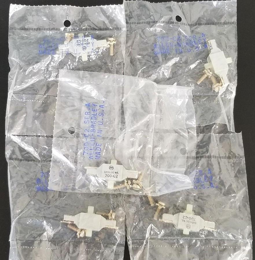 Used LOT OF 5 NEW ALLEN BRADLEY 700-C2 SER. A, FRONT DECK CONTACT CARTRIDGES 700C2