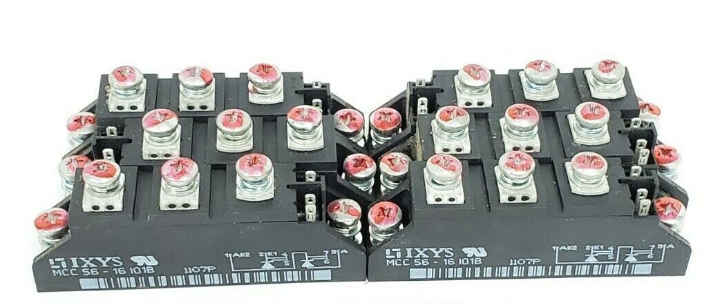 Used LOT OF 6 IXYS MCC56-16IO1B THYRISTOR MODULES 1700/1600V MCC5616IO1B