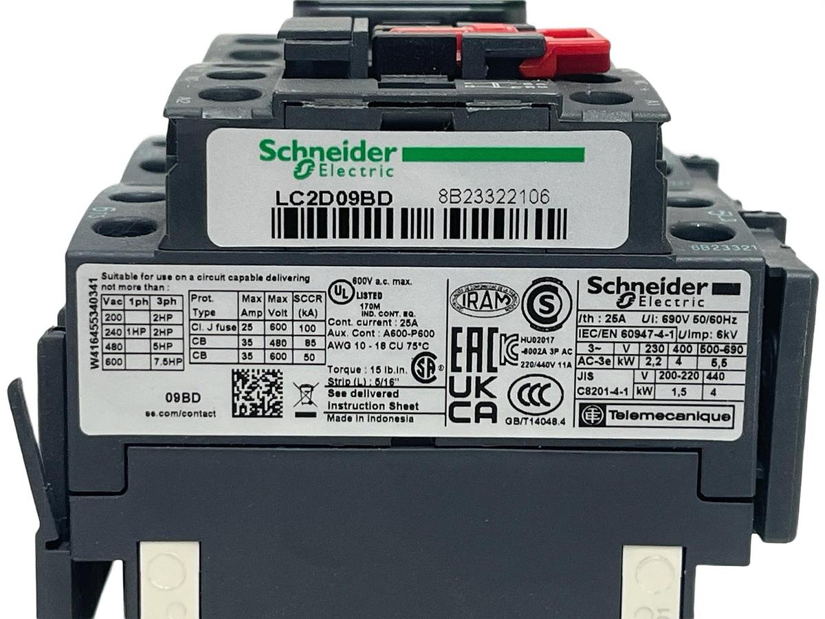 Used Schneider Electric LC2D09BD TeSys D Reversing Contactor 24V DC 9A - NSNP