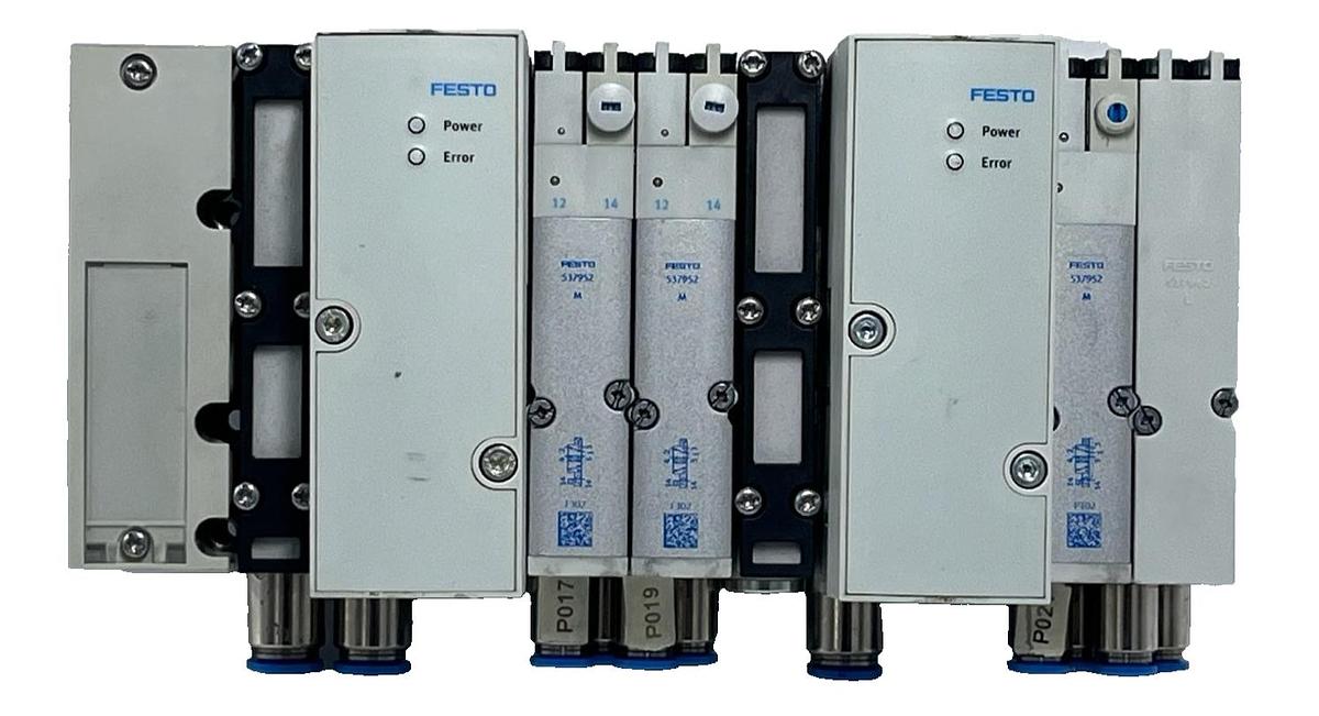 Used Festo MPA-S Valve Manifold | 2x VPPM-6TA Proportional Valves | 3x VMPA2 Solenoid