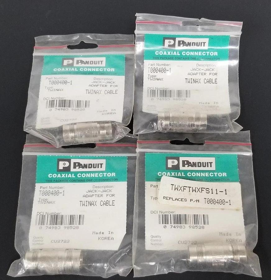 Used LOT OF 4 NEW PANDUIT TWXFTWXFS11-1 COAXIAL CONNECTORS T000400-1