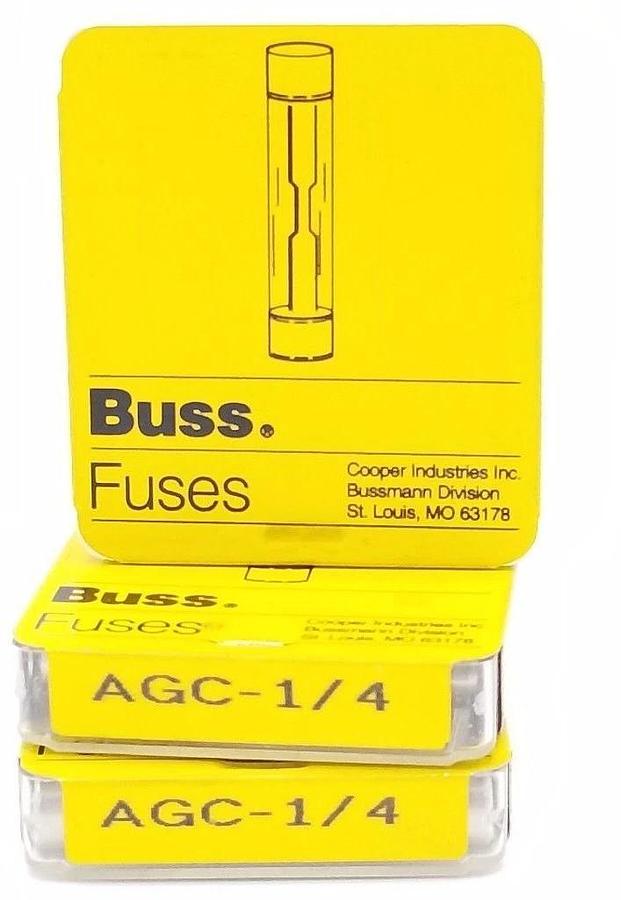 Used LOT OF 15 NEW BUSSMANN AGC-1-1/4 MINI FUSES 1 AMP, 250VAC, AGC114