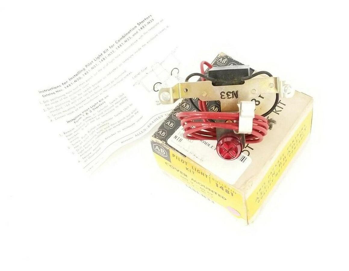 Used NIB ALLEN BRADLEY 1481-N33 COVER MOUNTED PILOT LIGHT KIT 600V-60CY