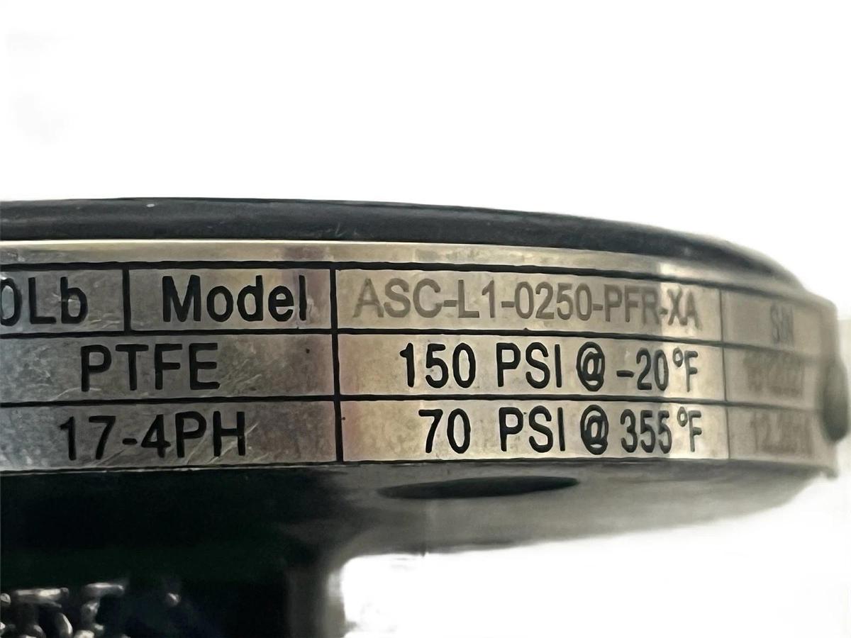 A-T Controls 2.5" Lined Butterfly Valve ASC-L1-0250-PFR-XA w/ Actuator Mount Kit