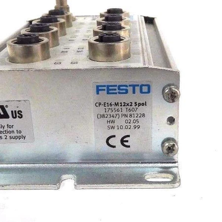 Used FESTO CP-E16-M12X2-5POL INPUT MODULE 175561 CPE16M12X2