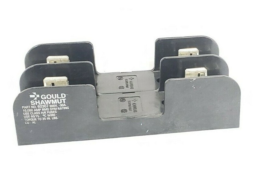 Used GOULD SHAWMUT 60307 FUSE BLOCK 600V 30AMP 2POLE