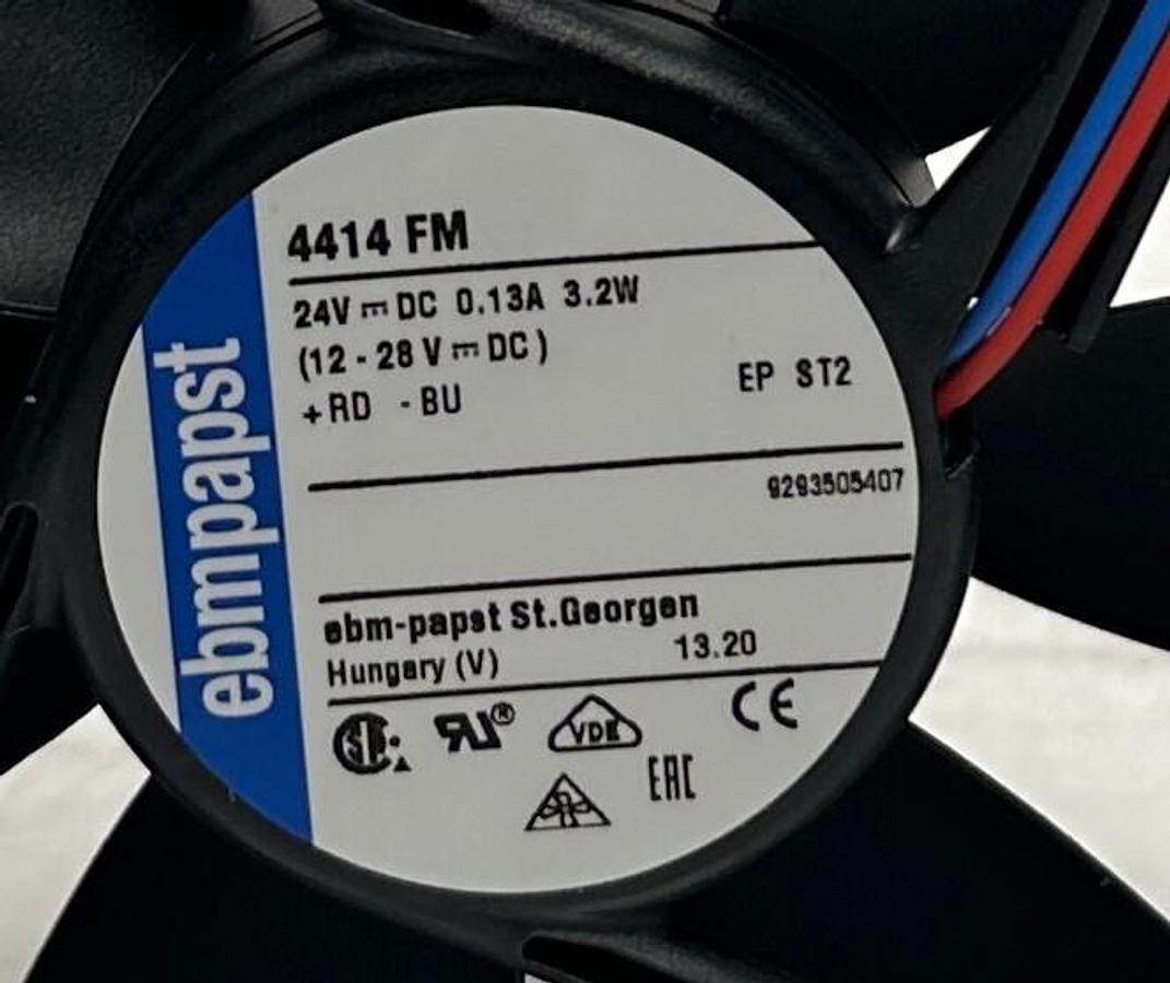 Used 2 EBM-PAPST 4414 FM / 4414FM DC AXIAL COMPACT FANS 12-28VDC 3.2W .13A 119mm NSNP