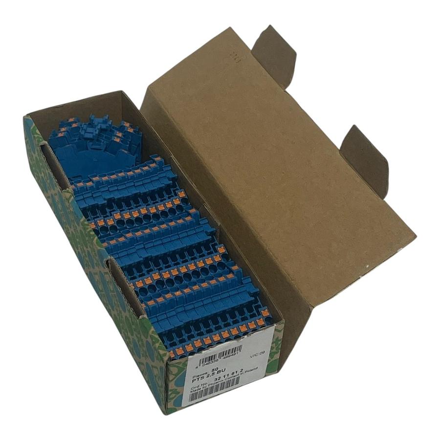 LOT OF 41 Phoenix Contact PTS 2,5 BU Terminal Block Blue 3211812 Feed-Through