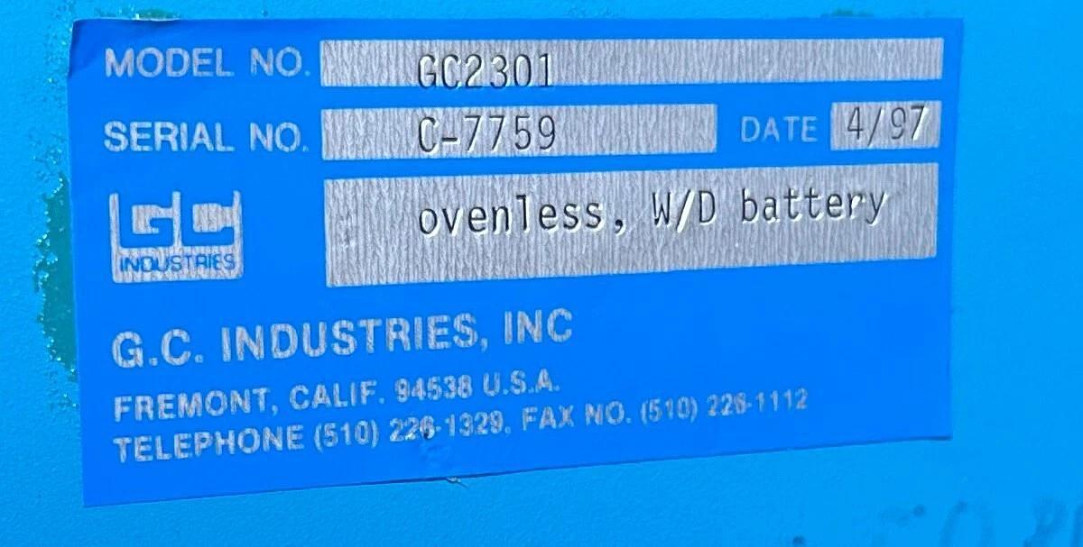 Used GC INDUSTRIES GC2301 PORTABLE OVENLESS GAS CALIBRATION SYSTEM W/ HEATER USNP