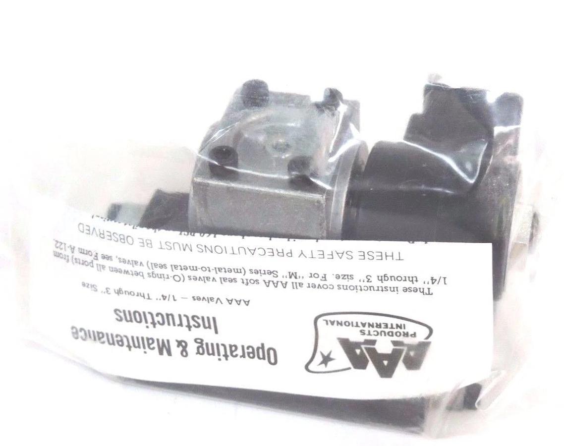 Used NIB AAA SO3PED PNEUMATIC VALVE 120V, 60HZ, 11W, 160 PSI MAX.