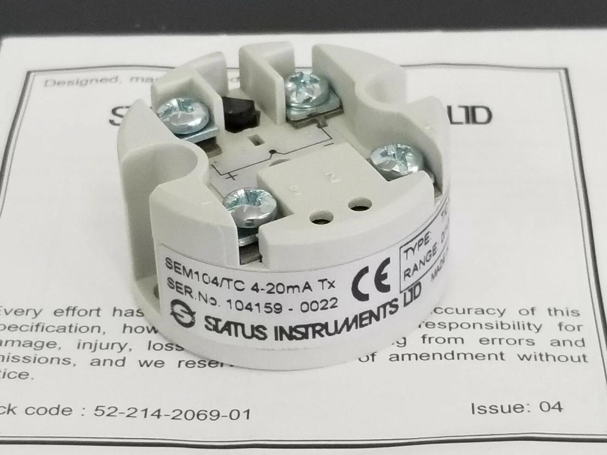 Used NEW STATUS INSTRUMENTS SEM104/TC THERMOCOUPLE TRANSMITTER TYPE: T/C K