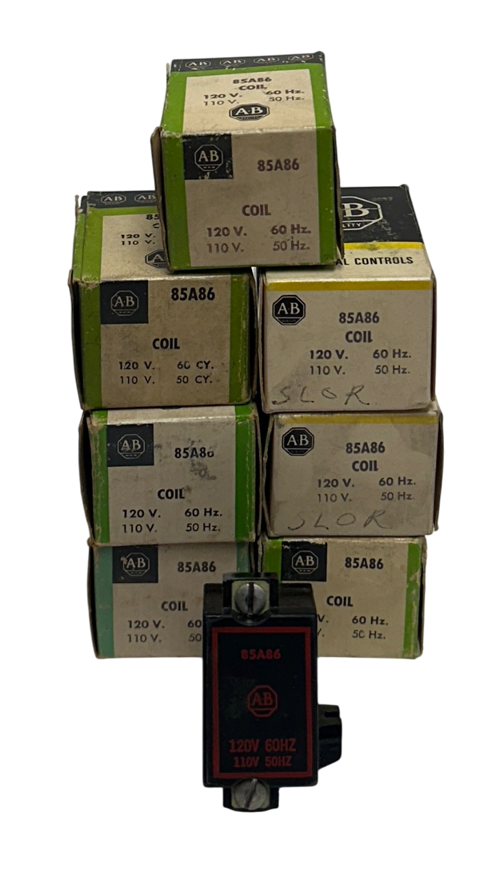 Used 7 ALLEN BRADLEY 85A86 OEM REPLACEMENT COILS 110/120V 50/60Hz NSMP