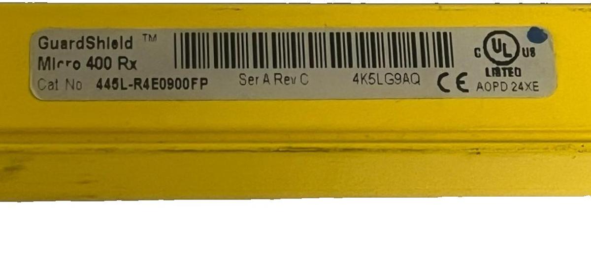 Used ALLEN BRADLEY 445L-R4E0900FP SER A REV C Safety Light Curtain Transmitter 900mm